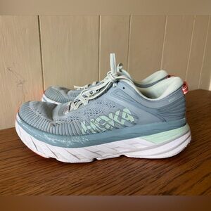 Hoka Bondi 7 1115031 BFBG Women 8 Blue Fog Shoes  Road Running Sneaker Gym